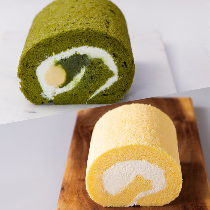 【シェフパティシエのロールケーキセット】抹茶ロール＆スフレチーズロール